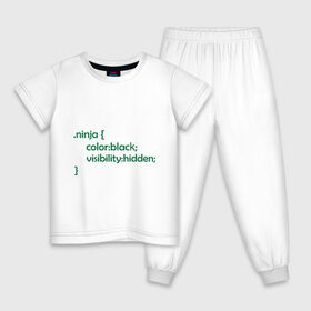 Детская пижама хлопок с принтом Ниндзя (3) в Санкт-Петербурге, 100% хлопок |  брюки и футболка прямого кроя, без карманов, на брюках мягкая резинка на поясе и по низу штанин
 | админские | код | ниндзя | программирование | програмный код