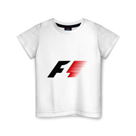 Детская футболка хлопок с принтом Formula 1 в Санкт-Петербурге, 100% хлопок | круглый вырез горловины, полуприлегающий силуэт, длина до линии бедер | Тематика изображения на принте: формула 1