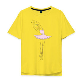 Мужская футболка хлопок Oversize с принтом Балерина (2) в Санкт-Петербурге, 100% хлопок | свободный крой, круглый ворот, “спинка” длиннее передней части | балерина | балет | искусство | театр