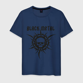 Мужская футболка хлопок с принтом Black metal (2) в Санкт-Петербурге, 100% хлопок | прямой крой, круглый вырез горловины, длина до линии бедер, слегка спущенное плечо. | скелет