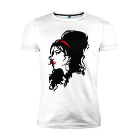 Мужская футболка премиум с принтом Amy Winehouse в Санкт-Петербурге, 92% хлопок, 8% лайкра | приталенный силуэт, круглый вырез ворота, длина до линии бедра, короткий рукав | Тематика изображения на принте: живая музыка | импровизация | певица | певица эми уайнхаус.джаз | саксофон