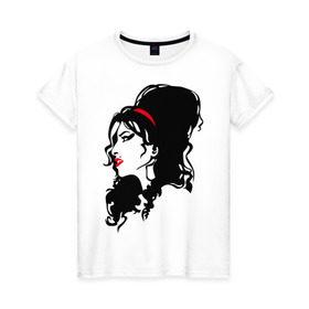 Женская футболка хлопок с принтом Amy Winehouse в Санкт-Петербурге, 100% хлопок | прямой крой, круглый вырез горловины, длина до линии бедер, слегка спущенное плечо | живая музыка | импровизация | певица | певица эми уайнхаус.джаз | саксофон