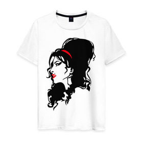 Мужская футболка хлопок с принтом Amy Winehouse в Санкт-Петербурге, 100% хлопок | прямой крой, круглый вырез горловины, длина до линии бедер, слегка спущенное плечо. | живая музыка | импровизация | певица | певица эми уайнхаус.джаз | саксофон