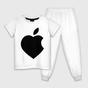Детская пижама хлопок с принтом Сердце- яблоко в Санкт-Петербурге, 100% хлопок |  брюки и футболка прямого кроя, без карманов, на брюках мягкая резинка на поясе и по низу штанин
 | apple | mac | steve jobs | мак | стив джоббс | стив джобс | стив джопс | стивен джобс | эпл