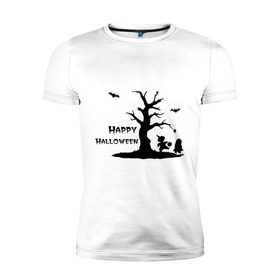 Мужская футболка премиум с принтом Зловещее дерево в Санкт-Петербурге, 92% хлопок, 8% лайкра | приталенный силуэт, круглый вырез ворота, длина до линии бедра, короткий рукав | 31 о | hallowen | haloven | halovin | halowin | helloveen | helloven | hellovin | heloven | helovin | helowin | день всех святых | халловин | халлоуин | халлувин | халоуин | халувин | халуин | хеллоуин | хелоуин | хелувин | хелуин | хэлловин