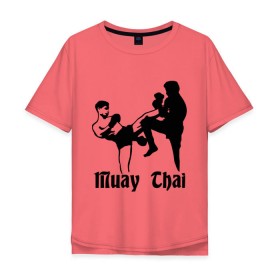 Мужская футболка хлопок Oversize с принтом Muay Thai (2) в Санкт-Петербурге, 100% хлопок | свободный крой, круглый ворот, “спинка” длиннее передней части | Тематика изображения на принте: муай тай