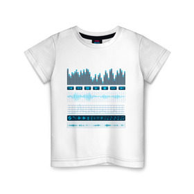 Детская футболка хлопок с принтом Атрибуты звукоинженера (4) в Санкт-Петербурге, 100% хлопок | круглый вырез горловины, полуприлегающий силуэт, длина до линии бедер | эквалайзер