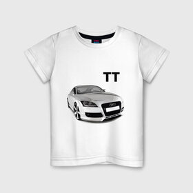 Детская футболка хлопок с принтом TT (2) в Санкт-Петербурге, 100% хлопок | круглый вырез горловины, полуприлегающий силуэт, длина до линии бедер | audi | audi tt | авто | автобренды | автомобиль | ауди | ауди тт | аудюха | машинки | машины | мерседес | тачки | тт
