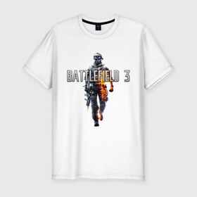 Мужская футболка премиум с принтом Battlefield 3 в Санкт-Петербурге, 92% хлопок, 8% лайкра | приталенный силуэт, круглый вырез ворота, длина до линии бедра, короткий рукав | battlefield | компьютерные игры