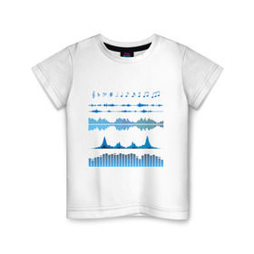 Детская футболка хлопок с принтом Атрибуты звукоинженера (2) в Санкт-Петербурге, 100% хлопок | круглый вырез горловины, полуприлегающий силуэт, длина до линии бедер | эквалайзер