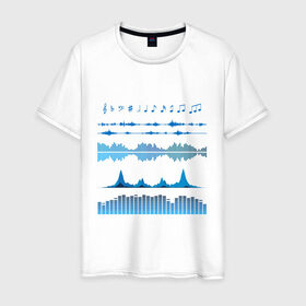 Мужская футболка хлопок с принтом Атрибуты звукоинженера (2) в Санкт-Петербурге, 100% хлопок | прямой крой, круглый вырез горловины, длина до линии бедер, слегка спущенное плечо. | эквалайзер