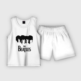 Детская пижама с шортами хлопок с принтом The Beatles в Санкт-Петербурге,  |  | 60s | 60е | beatles | rock | битлз | битлы | леннон | ленон | макартни | музыка | ретро | рок