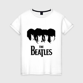 Женская футболка хлопок с принтом The Beatles в Санкт-Петербурге, 100% хлопок | прямой крой, круглый вырез горловины, длина до линии бедер, слегка спущенное плечо | 60s | 60е | beatles | rock | битлз | битлы | леннон | ленон | макартни | музыка | ретро | рок