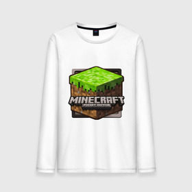 Мужской лонгслив хлопок с принтом Minecraft logo в Санкт-Петербурге, 100% хлопок |  | creeper | mine craft | minecraft | майнкрафт | шахта