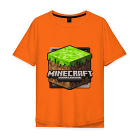 Мужская футболка хлопок Oversize с принтом Minecraft logo в Санкт-Петербурге, 100% хлопок | свободный крой, круглый ворот, “спинка” длиннее передней части | creeper | mine craft | minecraft | майнкрафт | шахта