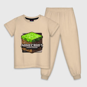 Детская пижама хлопок с принтом Minecraft logo в Санкт-Петербурге, 100% хлопок |  брюки и футболка прямого кроя, без карманов, на брюках мягкая резинка на поясе и по низу штанин
 | Тематика изображения на принте: creeper | mine craft | minecraft | майнкрафт | шахта
