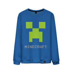 Мужской свитшот хлопок с принтом Minecraft logo grey в Санкт-Петербурге, 100% хлопок |  | Тематика изображения на принте: крипер