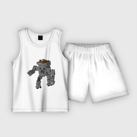 Детская пижама с шортами хлопок с принтом Minecraft robo в Санкт-Петербурге,  |  | Тематика изображения на принте: крипер