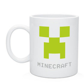 Кружка с принтом Minecraft logo grey (5) в Санкт-Петербурге, керамика | объем — 330 мл, диаметр — 80 мм. Принт наносится на бока кружки, можно сделать два разных изображения | крипер