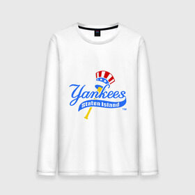 Мужской лонгслив хлопок с принтом NY Yankees byta в Санкт-Петербурге, 100% хлопок |  | baseball | major league basebal | mlb | ny | staten island | yankees | америка | бейсбол | бита | главная лига бейсбола | нью йорк янкиз | статен айленд | сша | янки
