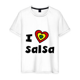 Мужская футболка хлопок с принтом Я люблю сальсу в Санкт-Петербурге, 100% хлопок | прямой крой, круглый вырез горловины, длина до линии бедер, слегка спущенное плечо. | bachata | i love | i love salsa | lambada | latina | salsa | бачата | ламбада | латина | латиноамериканская музыка | латиноамериканские танцы | сальса | танго | танец | танцы | ча ча ча | я люблю | я люблю сальсу