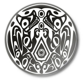 Значок с принтом Twilignt Quileute (2) в Санкт-Петербурге,  металл | круглая форма, металлическая застежка в виде булавки | Тематика изображения на принте: вампиры | племя кливетов | сумерки