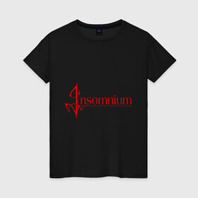 Женская футболка хлопок с принтом Insomnium logo в Санкт-Петербурге, 100% хлопок | прямой крой, круглый вырез горловины, длина до линии бедер, слегка спущенное плечо | insomnium | insomnium logo | rock | музыка | рок | тяжелый рок | тяжеляк