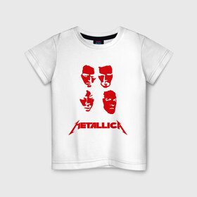Детская футболка хлопок с принтом Metallica kvartet в Санкт-Петербурге, 100% хлопок | круглый вырез горловины, полуприлегающий силуэт, длина до линии бедер | металлика