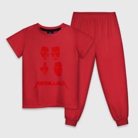 Детская пижама хлопок с принтом Metallica kvartet в Санкт-Петербурге, 100% хлопок |  брюки и футболка прямого кроя, без карманов, на брюках мягкая резинка на поясе и по низу штанин
 | металлика