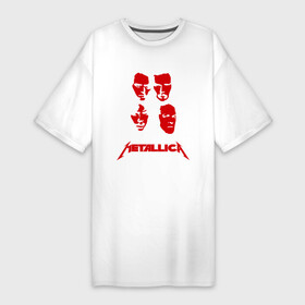 Платье-футболка хлопок с принтом Metallica kvartet в Санкт-Петербурге,  |  | металлика