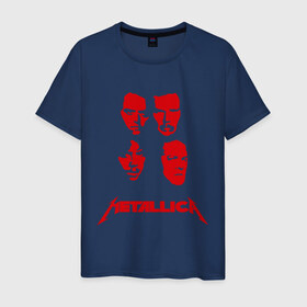 Мужская футболка хлопок с принтом Metallica kvartet в Санкт-Петербурге, 100% хлопок | прямой крой, круглый вырез горловины, длина до линии бедер, слегка спущенное плечо. | металлика