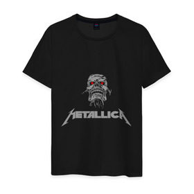 Мужская футболка хлопок с принтом Metallica scool в Санкт-Петербурге, 100% хлопок | прямой крой, круглый вырез горловины, длина до линии бедер, слегка спущенное плечо. | металлика