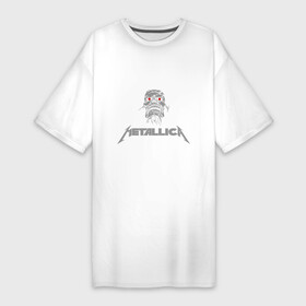 Платье-футболка хлопок с принтом Metallica scool в Санкт-Петербурге,  |  | металлика