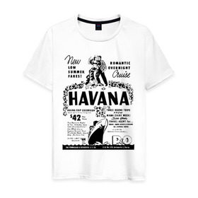 Мужская футболка хлопок с принтом Куба афиша в Санкт-Петербурге, 100% хлопок | прямой крой, круглый вырез горловины, длина до линии бедер, слегка спущенное плечо. | Тематика изображения на принте: cuba | havana | афиша | гавана | кастро | куба | кубинский | фидель | фидель кастро