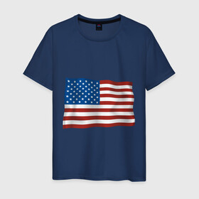 Мужская футболка хлопок с принтом Америка флаг (3) в Санкт-Петербурге, 100% хлопок | прямой крой, круглый вырез горловины, длина до линии бедер, слегка спущенное плечо. | america | usa | америка | американский флаг | вашингтон | нью йорк | страны | сша | флаг | флаг америки | флаги | штаты