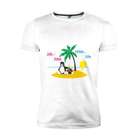 Мужская футболка премиум с принтом Linux life в Санкт-Петербурге, 92% хлопок, 8% лайкра | приталенный силуэт, круглый вырез ворота, длина до линии бедра, короткий рукав | Тематика изображения на принте: linux | linux life | линукс | пингвины linux | пингвины люникс | прикольные