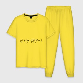 Мужская пижама хлопок с принтом Формула любви математическая в Санкт-Петербурге, 100% хлопок | брюки и футболка прямого кроя, без карманов, на брюках мягкая резинка на поясе и по низу штанин
 | для студентов | математика | математическая формула | студенты | формула | форула любви