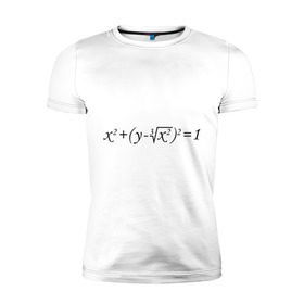 Мужская футболка премиум с принтом Формула любви математическая в Санкт-Петербурге, 92% хлопок, 8% лайкра | приталенный силуэт, круглый вырез ворота, длина до линии бедра, короткий рукав | для студентов | математика | математическая формула | студенты | формула | форула любви