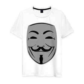 Мужская футболка хлопок с принтом Вендетта маск в Санкт-Петербурге, 100% хлопок | прямой крой, круглый вырез горловины, длина до линии бедер, слегка спущенное плечо. | вендета | вендетта | вендетта маска | маска | натали портман | революция | хьюго уивинг | человек в маске