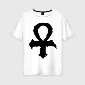 Женская футболка хлопок Oversize с принтом Глаза 69 в Санкт-Петербурге, 100% хлопок | свободный крой, круглый ворот, спущенный рукав, длина до линии бедер
 | hard | hardrck | hardrock | rock | rok | рок | тяжелый рок | тяжеляк | хард | хард рок | хардрок
