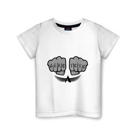 Детская футболка хлопок с принтом Aero yo(13) в Санкт-Петербурге, 100% хлопок | круглый вырез горловины, полуприлегающий силуэт, длина до линии бедер | aero yo | yo yo | yo yo player | игрушка йо йо | йо йо | кулаки | наколка | тату | татуировка