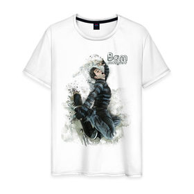 Мужская футболка хлопок с принтом Bam Margera в Санкт-Петербурге, 100% хлопок | прямой крой, круглый вырез горловины, длина до линии бедер, слегка спущенное плечо. | 
