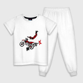 Детская пижама хлопок с принтом Moto-X в Санкт-Петербурге, 100% хлопок |  брюки и футболка прямого кроя, без карманов, на брюках мягкая резинка на поясе и по низу штанин
 | extrim | moto | moto x | байк | велоспорт | мото | мотоспорт | экстрим