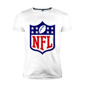 Мужская футболка премиум с принтом NFL в Санкт-Петербурге, 92% хлопок, 8% лайкра | приталенный силуэт, круглый вырез ворота, длина до линии бедра, короткий рукав | американский футбол | регби