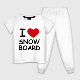 Детская пижама хлопок с принтом Я люблю сноуборд в Санкт-Петербурге, 100% хлопок |  брюки и футболка прямого кроя, без карманов, на брюках мягкая резинка на поясе и по низу штанин
 | борд | доска | зимний спорт | сноуборд | сноубординг | сноубордист | трассы | экстремальный спорт | экстрим | я люблю