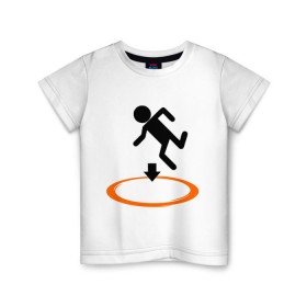 Детская футболка хлопок с принтом Portal (Портал) в Санкт-Петербурге, 100% хлопок | круглый вырез горловины, полуприлегающий силуэт, длина до линии бедер | portal | игра | игры | компьютерные игры | портал