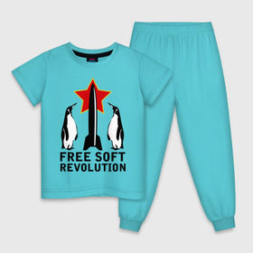 Детская пижама хлопок с принтом Free Soft Revolution(2) в Санкт-Петербурге, 100% хлопок |  брюки и футболка прямого кроя, без карманов, на брюках мягкая резинка на поясе и по низу штанин
 | free soft | linux | админские | бесплатный софт | для админов | линукс | пингвины | сисадминам | фри софт