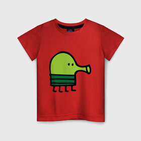 Детская футболка хлопок с принтом doodle jump в Санкт-Петербурге, 100% хлопок | круглый вырез горловины, полуприлегающий силуэт, длина до линии бедер | дудл джамп