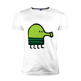 Мужская футболка премиум с принтом doodle jump в Санкт-Петербурге, 92% хлопок, 8% лайкра | приталенный силуэт, круглый вырез ворота, длина до линии бедра, короткий рукав | дудл джамп