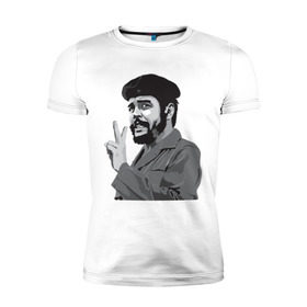 Мужская футболка премиум с принтом Peace Che Guevara в Санкт-Петербурге, 92% хлопок, 8% лайкра | приталенный силуэт, круглый вырез ворота, длина до линии бедра, короткий рукав | Тематика изображения на принте: че гевара